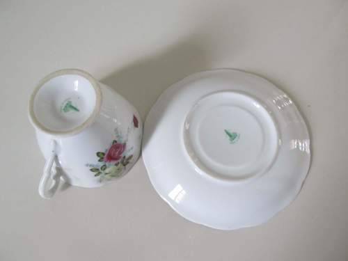 PAGODA !! Vintage 1980`s Pagoda Marked Chinese Fine Porcelain Tea Duo