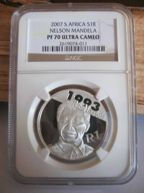 2007  PF70 Mandela silver R1 graded by NGC-Ultra Cameo