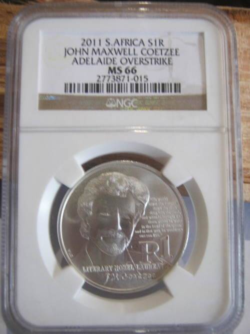 2011 JM Coetzee Adelaide stamped graded MS66 by NGC- Silver R1 mint state.