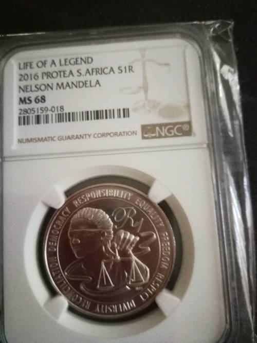 2016 Mandela-Life of a legend- MS68 Silver R1 graded by NGC.