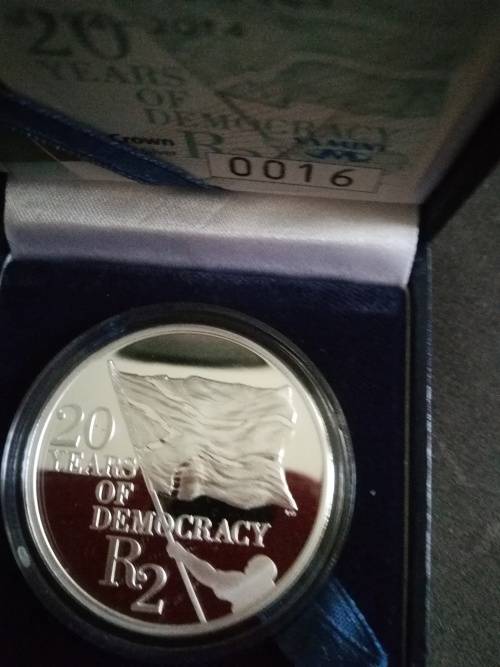 2014 Silver R2 Proof 20 years of democracy still sealed in a SAM box