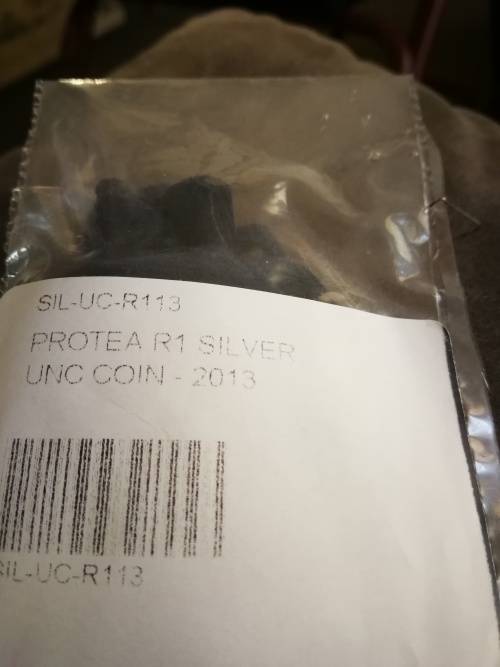 2013 UNC Protea silver Mandela life of a legend R1 still sealed in a SAM bag