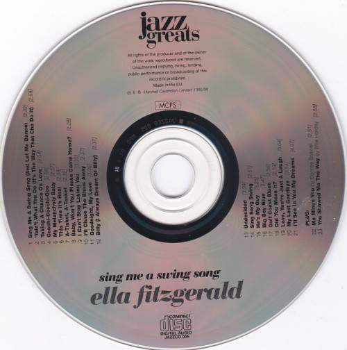 Ella Fitzgerald - Sing Me a Swing Song CD Mint Condition (IMPORT)