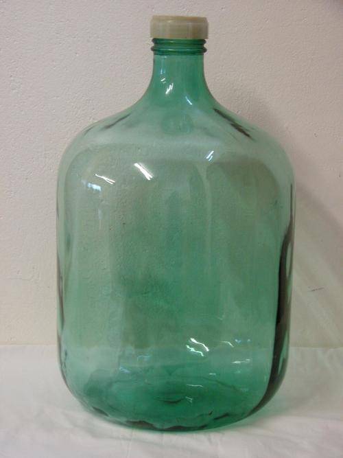 LARGE VINTAGE GREEN GLASS BOTTLE