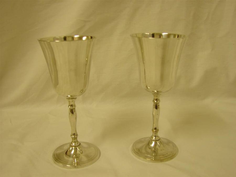 PAIR OF SILVER GOBLETS