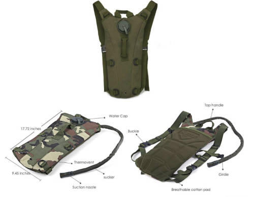 Hydration pack 2L Military type KHAKI Cyclists adventure bikers hikers LOCAL STOCK