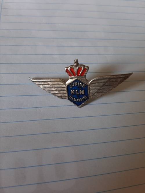 junior KLm Royal Dutch Airline badge