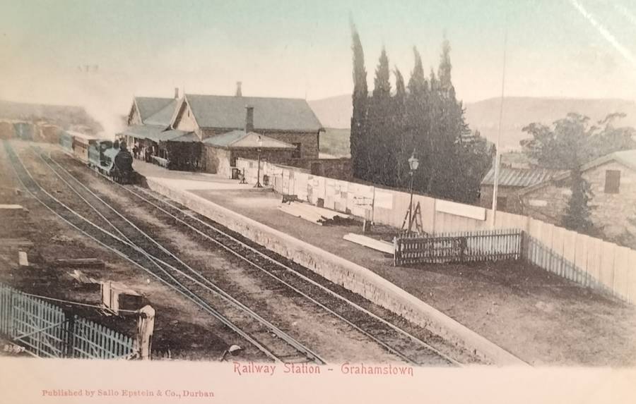 Vintage Post Card - South Africa - Grahamstown Railway station