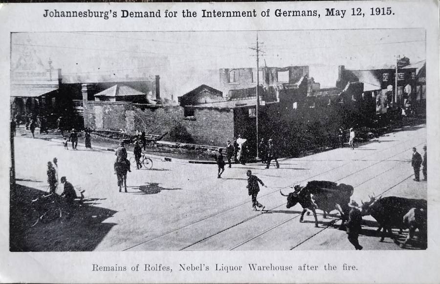 Vintage unused post card - Johannesburg - Demand for the internment of Germans 1915