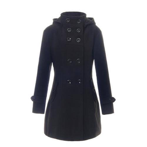 Size 12 14 16 Black coat with hood - Must have!
