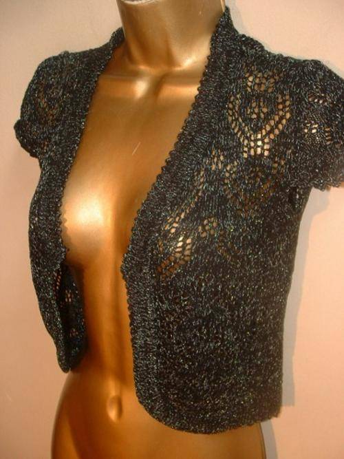 8 - 10 / 34 - 36 New ladies silver grey knitwear cropped jersey