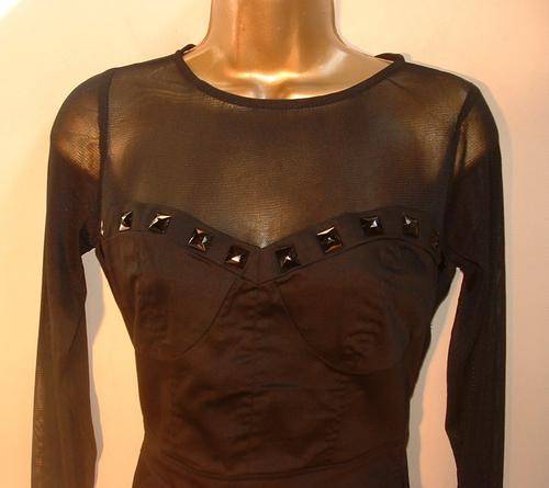 SS, SMALL, MEDIUM, LARGE New fitted mesh gem studded corset style dress - wholesale price.