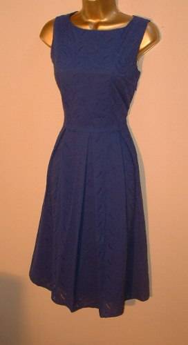 10 / 34 New ladies blue MUST SEE FABRIC A-line dress!