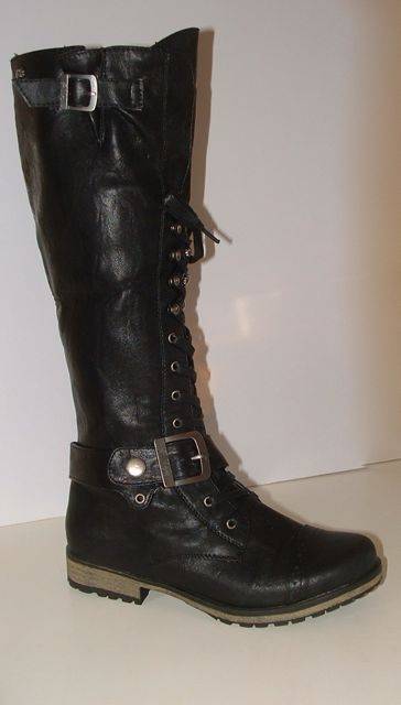 Size 3 4 5    ADJUSTABLE  BIG CALVES -  Tall black detail BOOTS - Free Shipping.