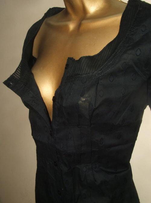 Size 14 Designer Kim Rogers dressy POSH  black shirt StUNNING FABRIC MUST SEE.