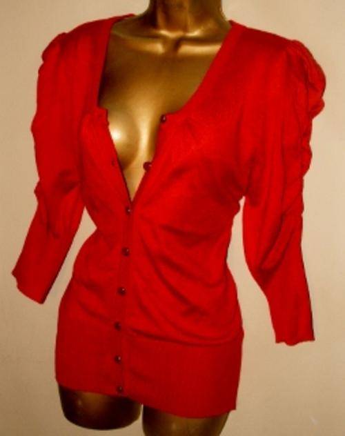 8 10 12 / 32 34 36 Ladies new red jersey lovely detail - hot item.