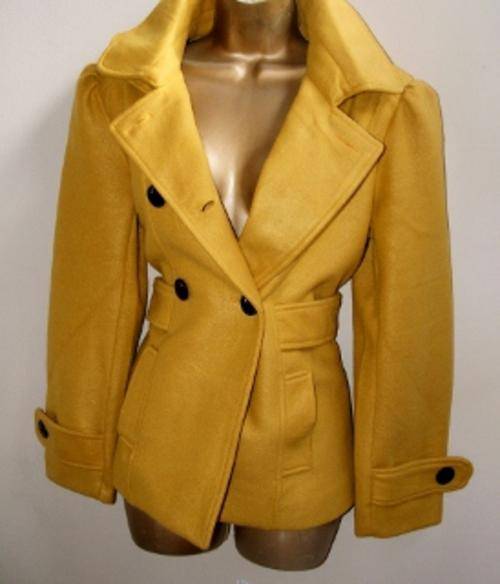 16 or 18 /  40 42 New Yellow melton style jacket / coat 2011 ladies fashion.