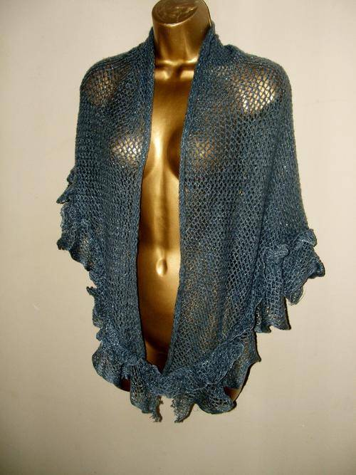 New Blue, green, grey Pashmina, shawl, scarf, poncho - so many ways to wear.