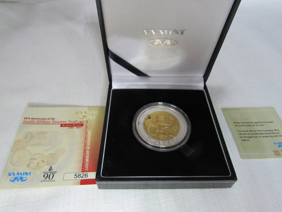 2021 SARB Centenary Crown(33.00 gram) Proof R5 with Gold-Plated centre. Limited Mintage - ONLY 3,500