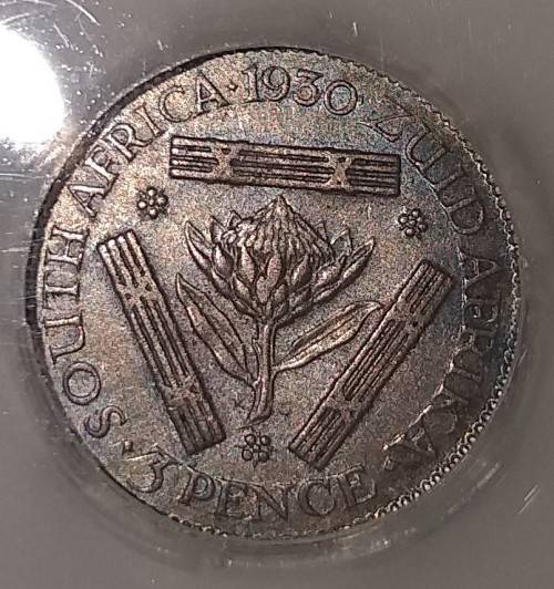 1930 THREEPENCE  Graded VF25