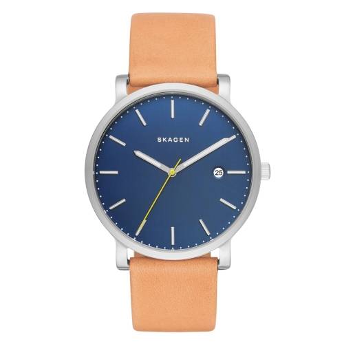 Skagen Mens Hagen Light Brown Leather Strap Watch SKW6279