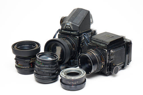 Mamiya RB67 with 3 lenses, extender and Pelican case.