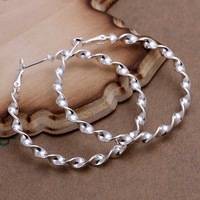 220x220 SILVER PLATED HOOPS