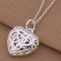 NEW HOLLOW HEART AND CHAIN 18 INCH LONG