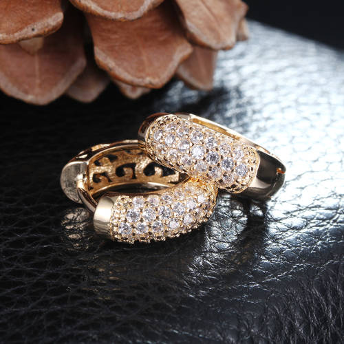 ***EXQUISITE*** ROSE GOLD PLATED EARRINGS WITH CUBIC ZIRCONIA