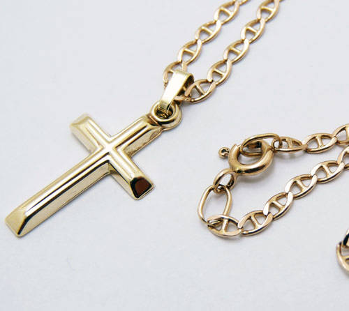Stunning Vintage solid 9ct Gold Necklace & 9ct Gold Crucifix pendant - 4.6g
