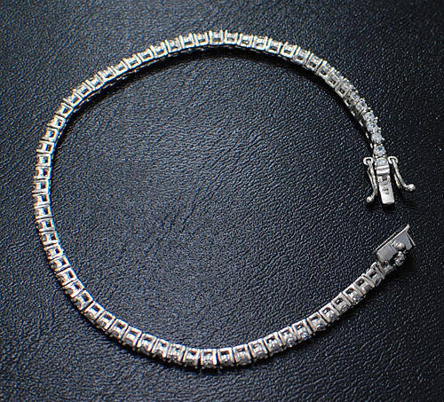 WOW!!! Gorgeous SOLID Sterling Silver 3mm Wide Bracelet & Sim diamonds