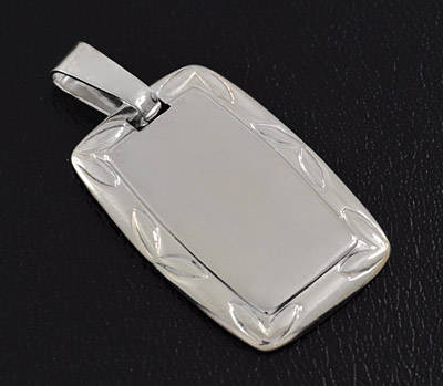 SOLID Sterling Silver ID pendant