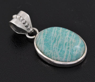 Genuine AMAZONITE Solid Sterling Silver Pendant, a rare piece!!!