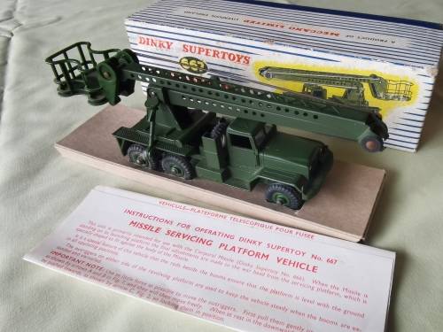 Dinky 667 Missile platforn. Read descr. Don`t miss. Orig box, orig instructions. VVNM . Not Corgi