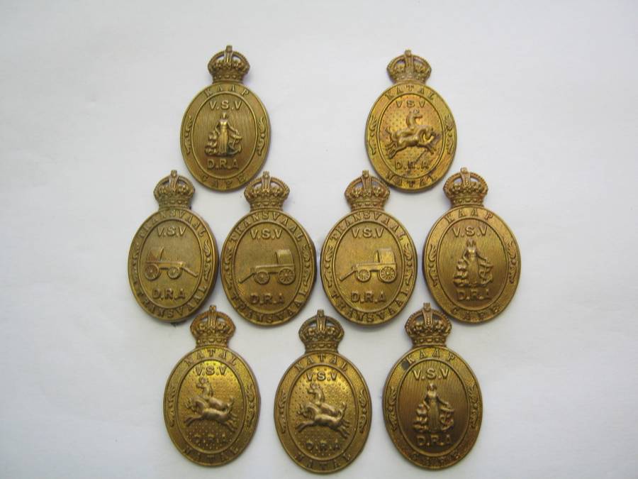 Lot of 9 SA District Rifle Ass. badges
