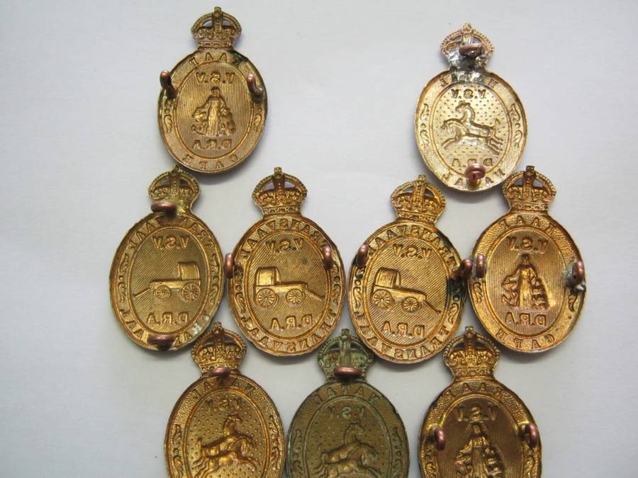 Lot of 9 SA District Rifle Ass. badges