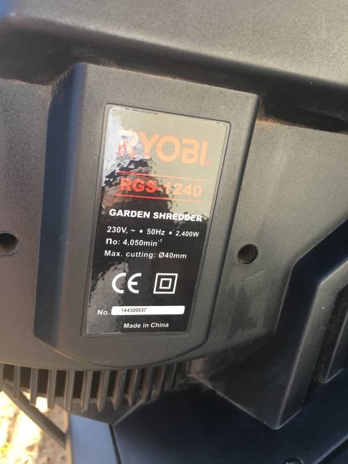 Ryobi shredder, mulching 2400W