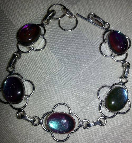 VERY ELEGANT  PURPLE/ BLUE MYSTIC TOPAZ  BRACELET IN 925 SILVER!!!!