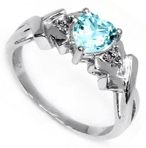 STUNNING SOLID 9KT WHITE GOLD GENUINE BLUE TOPAZ AND DIAMOND RING - Free shipping today only!!!
