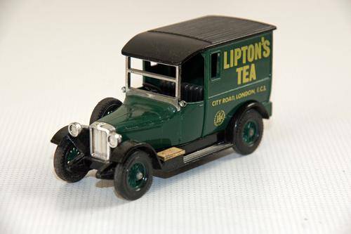 DIFFICULT TO FIND MATCHBOX YESTERYEAR Y-5 TALBOT VAN "LIPTON'S TEA" (CITY ROAD) OLIVE GREEN WHEELS