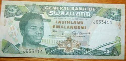 !!! SWAZILAND 5 EMALANGENI Note in used Condition !!!