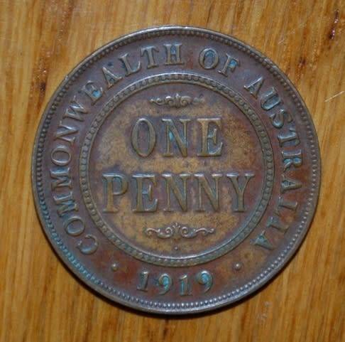 ` Australian 1919 dot below - 1 Penny `