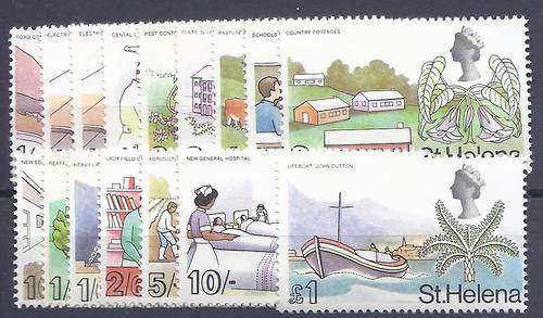 St. Helena 1968 QE II set of 16 (basic plus add. 1d) very fine mint. SG 226/40, 227w.