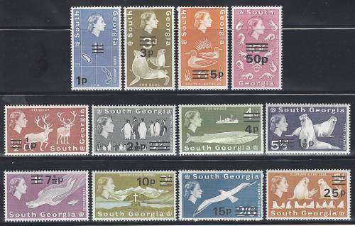 South Georgia 1977/8 QE II set of 12. CV R 1,650. Superb MNH. SG 53/66. See below.