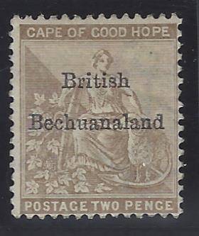 Bechuanaland 1885 SG/SACC 6 fine mint. CV R 1,000. See below.