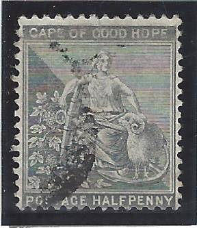 Cape 1871/6 INVERTED WATERMARK used. SACC 23b.