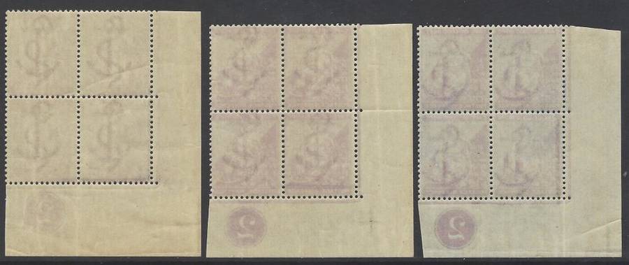 Cape 1884/90 All three 6d shades Plate `2` blocks superb MNH/VFM. SACC 47, a, b. See below.