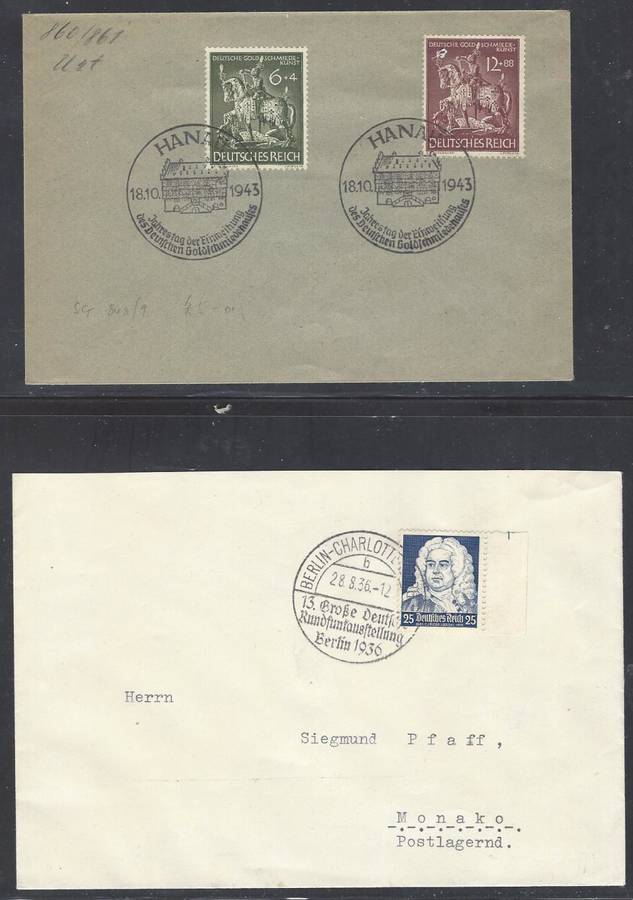 Germany Reich: Group of 5 covers/card. See below.