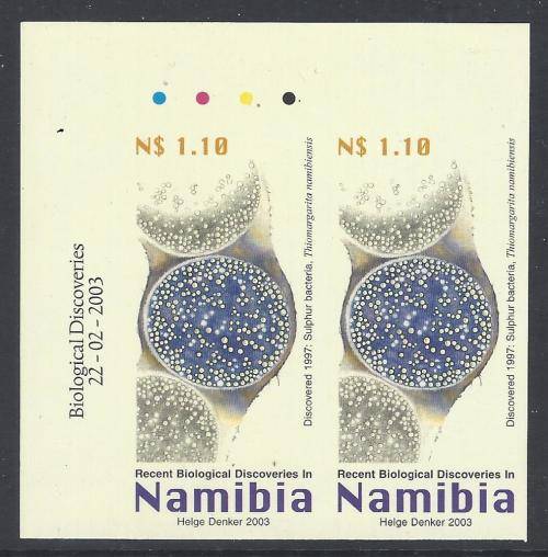 Namibia: Scarce 2003 IMPERFORATE PAIR `Biological discoveries` superb MNH. SACC 419a. See below.