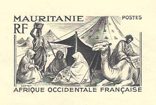 Mauritania 1938 Rare Master Sunken Die Proof. Superb condition. See  below.